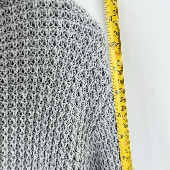 Pull and Bear Womens Small Gray Knit Ribbed Oversized Cropped Pullover Sweater - Picture 8 of 10